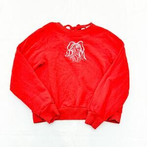 Damson Madder 100% Organic Cotton Orange Sweater Back Tie Size 8